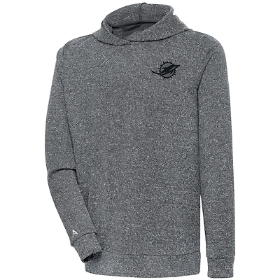 Sweat à capuche Antigua Heather Charcoal Miami Dolphins pour homme avec logo ton sur Absolute