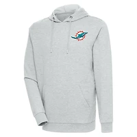 Sweat à capuche léger Antigua Heather Grey Miami Dolphins Action pour homme