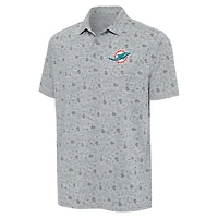 Polo Relentless Antigua gris chiné pour homme des Miami Dolphins