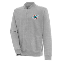 Veste zippée Victory Antigua gris chiné pour homme des Dolphins de Miami