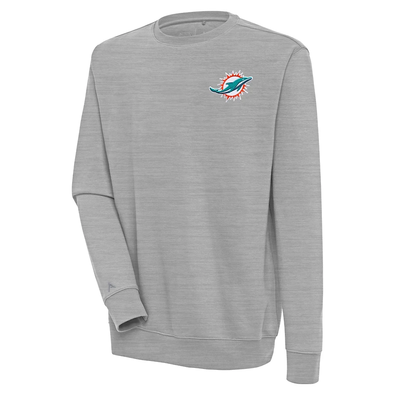 Sweat-shirt Victory gris chiné Antigua pour homme des Dolphins de Miami