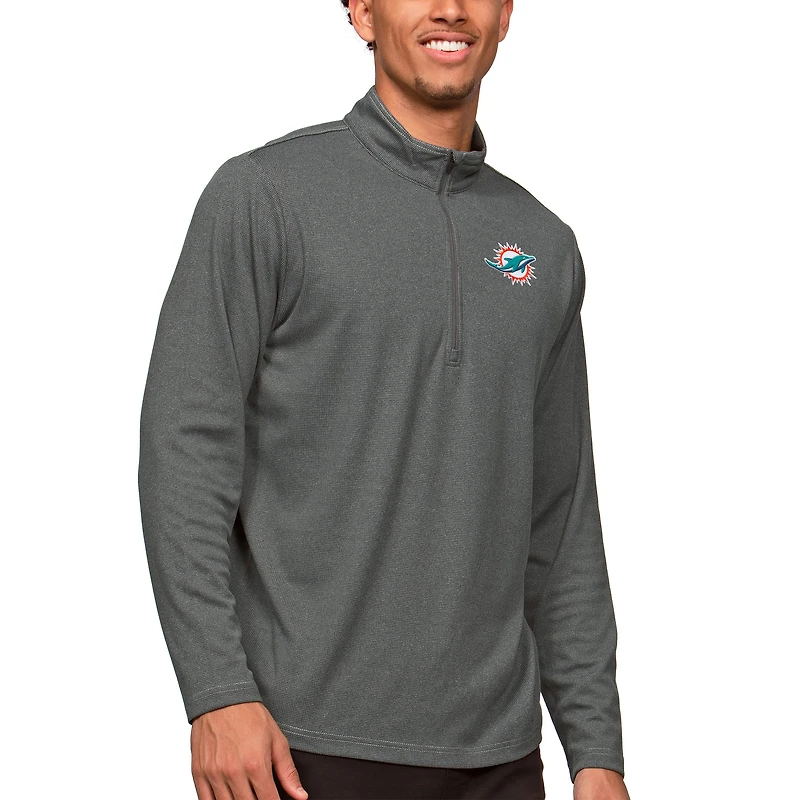 Pull-over zippé Epic Antigua Heathered Anthracite Miami Dolphins pour homme