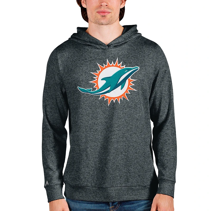 Sweat à capuche Team Absolute pour homme Antigua Heathered Charcoal des Miami Dolphins