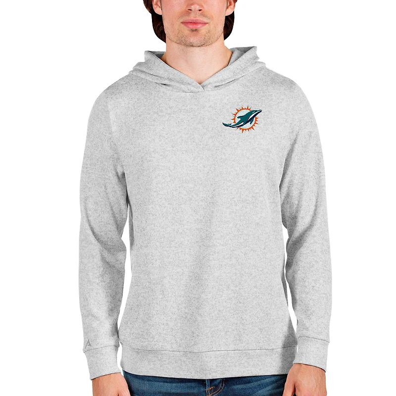 Sweat à capuche Absolute pour homme Antigua gris chiné des Miami Dolphins