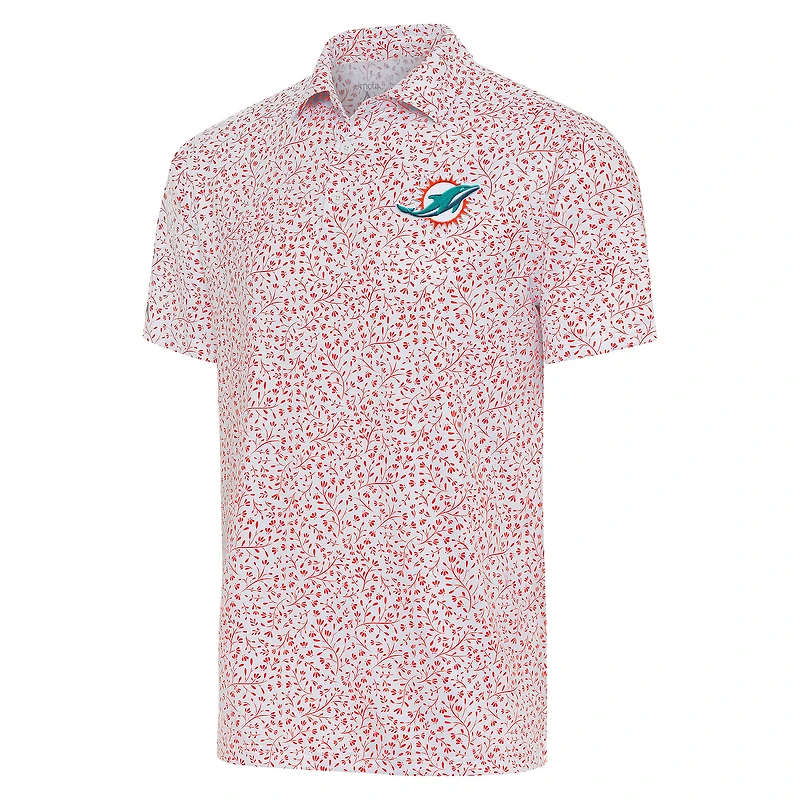 Men's Antigua White/Orange Miami Dolphins Motion Polo