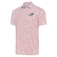 Men's Antigua  White/Orange Miami Dolphins Motion Polo