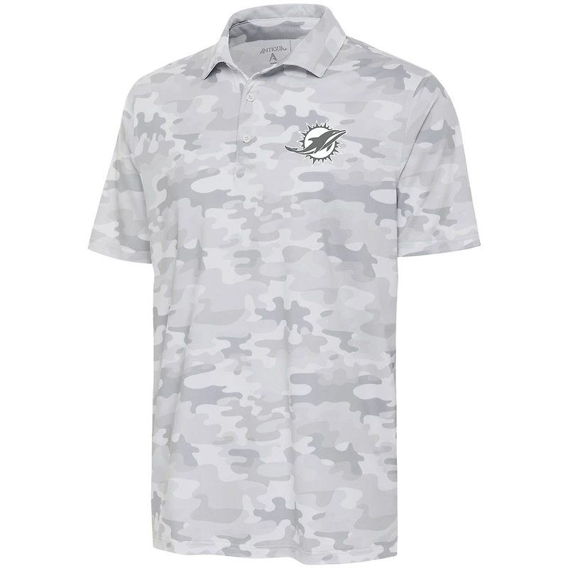 Polo Collide avec logo anthracite des Miami Dolphins d'Antigua blanc pour hommes