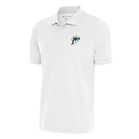 Polo rétro blanc Antigua pour homme avec logo de l'équipe des Dolphins Miami