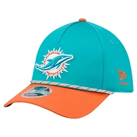 Men's  Aqua/Orange Miami Dolphins Rope M-Crown A-Frame 39THIRTY Flex Hat