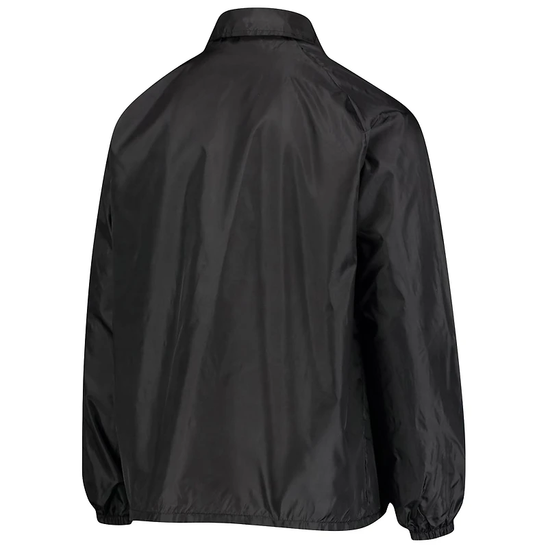 Veste coupe-vent raglan classique à boutons-pression pour hommes Miami Dolphins Coaches noire