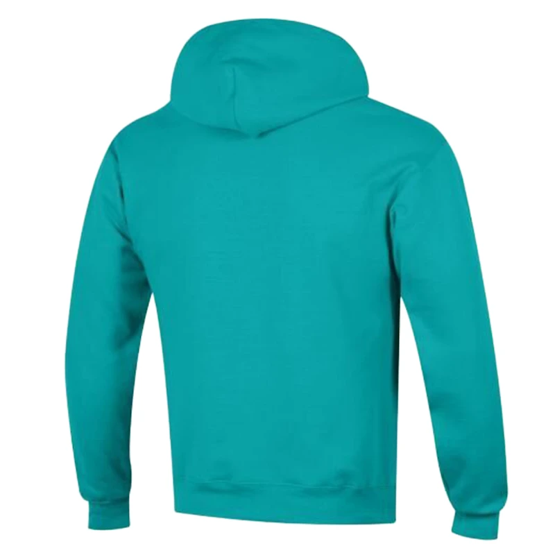 Men's Champion Aqua Miami Dolphins Powerblend Arch over Logo Hoodie