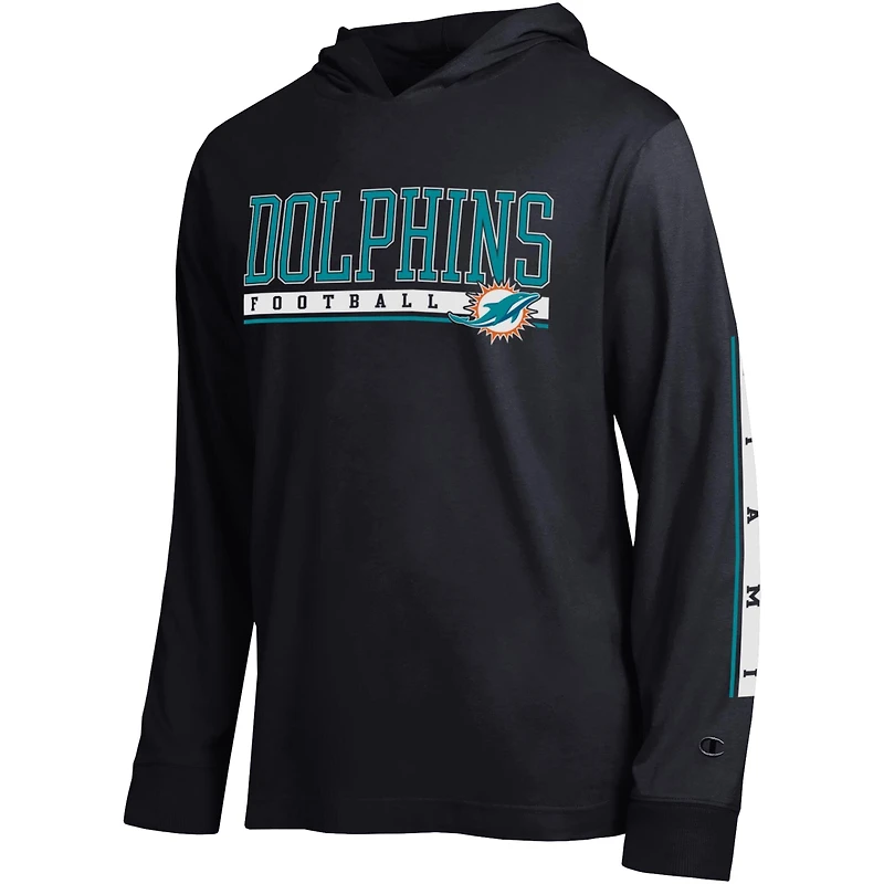 Men's Champion Black Miami Dolphins All Star Hooded T-Shirt