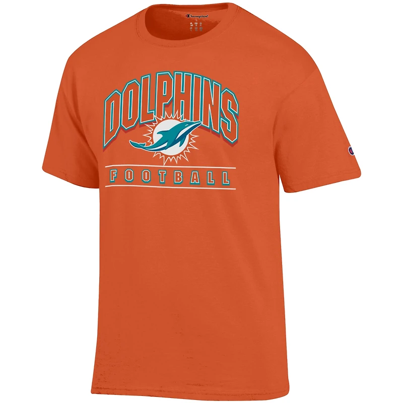 T-shirt de football orange Champion pour homme des Miami Dolphins