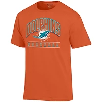 T-shirt de football orange Champion pour homme des Miami Dolphins