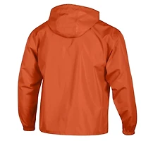Men's Champion Orange Miami Dolphins Packable Hooded Windbreaker Half-Zip Jacket