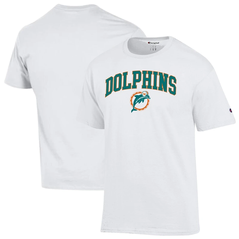 Men's Champion Aqua Miami Dolphins Arch Over Logo T-Shirt