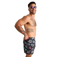 Men's Chubbies Black Miami Dolphins The Neon 5.5" Classic Lined Swim Trunks
