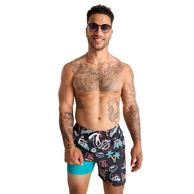 Maillot de bain classique doublé noir Chubbies Miami Dolphins The Neon 5,5" pour homme