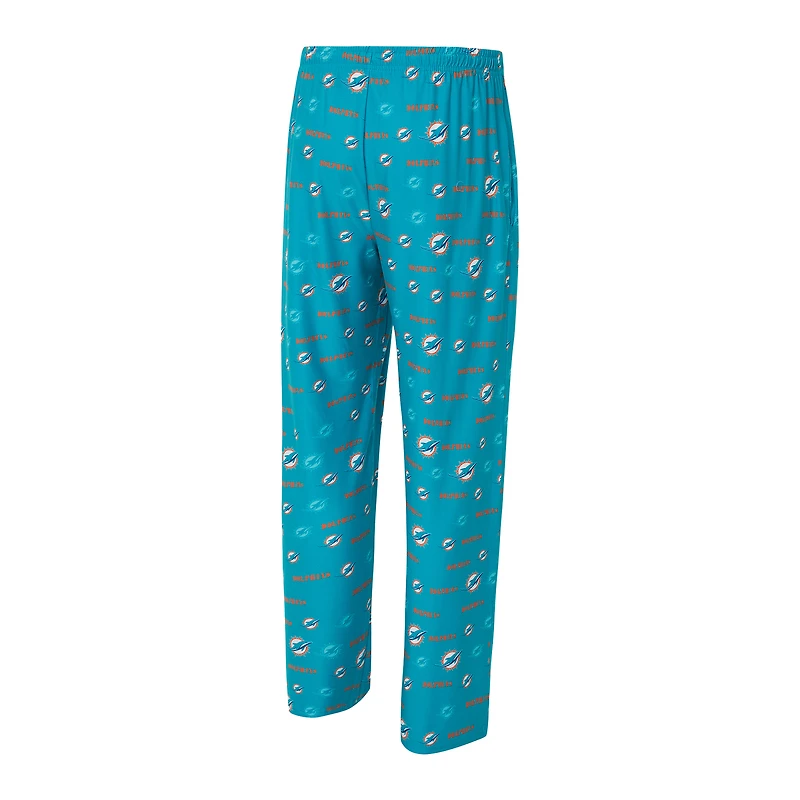 Pantalon Concepts Sport Aqua pour homme à imprimé mosaïque des Dolphins de Miami