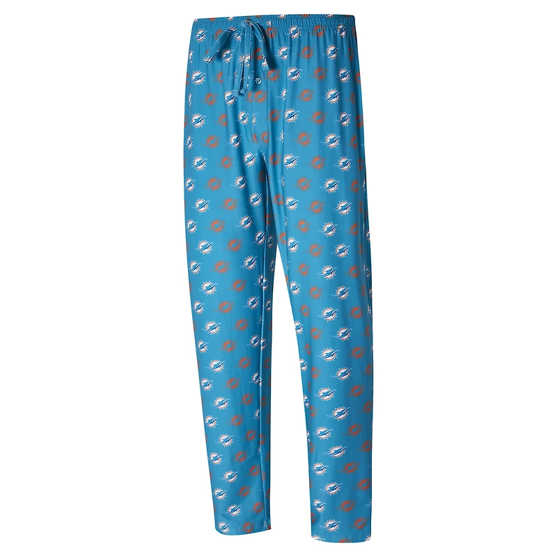 Pantalon en tricot Record All Over de Miami Dolphins Concepts Sport Aqua pour hommes