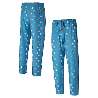 Pantalon en tricot Record All Over de Miami Dolphins Concepts Sport Aqua pour hommes