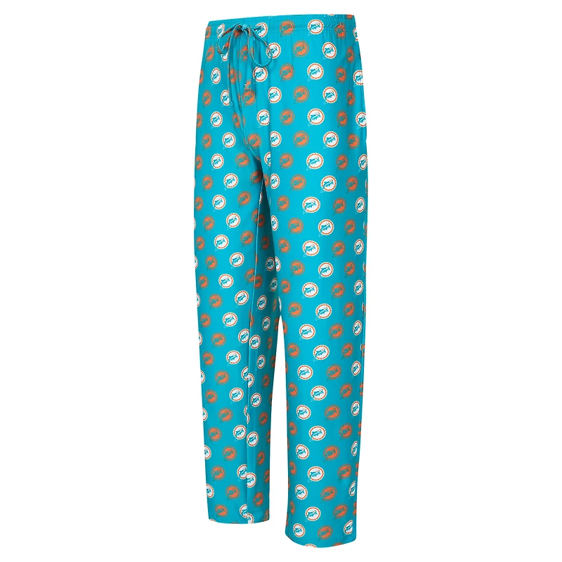 Men's Concepts Sport Aqua Miami Dolphins Record Throwback All Over Knit Pants