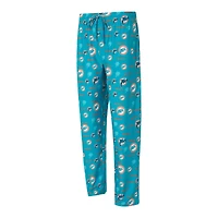 Pantalon en tricot à imprimé mosaïque rétro Concepts Sport Aqua Miami Dolphins pour homme