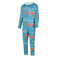 Combinaison de Sport à fermeture éclair intégrale en micropolaire Roadway pour hommes Concepts Aqua Miami Dolphins