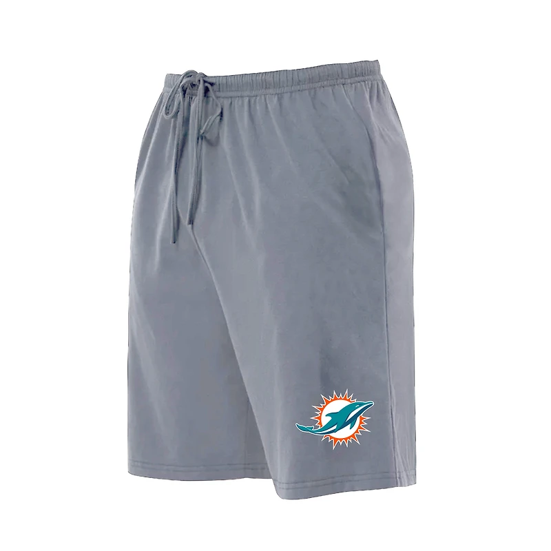 Men's Concepts Sport  Heather Gray Miami Dolphins Big & Tall Fleece Lounge Shorts