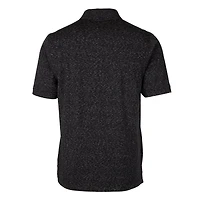 Men's Cutter & Buck Black Miami Dolphins Advantage Tri-Blend Space Dye Big Tall Throwback Polo
