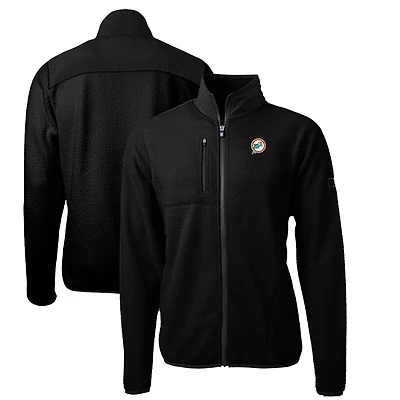 Veste polaire entièrement zippée en sherpa Cascade Eco noire des Dolphins de Miami pour homme Cutter & Buck
