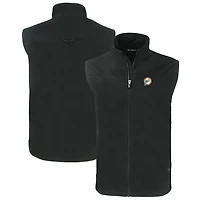 Gilet zippé intégral pour homme Cutter & Buck, noir, Miami Dolphins, style rétro, grande taille, Charter Eco