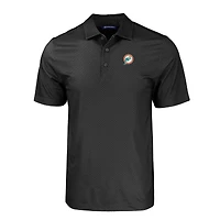 Polo extensible recyclé à imprimé géométrique ton sur pour homme Cutter & Buck, noir, Miami Dolphins, grand et gabarit, Pike Eco
