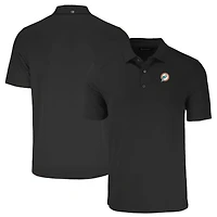 Polo recyclé noir Cutter & Buck Throwback Forge Eco Stretch des Dolphins de Miami pour homme