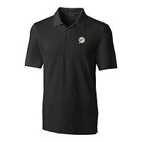 Men's Cutter & Buck Black Miami Dolphins Throwback Logo Big Tall Forge Stretch Polo
