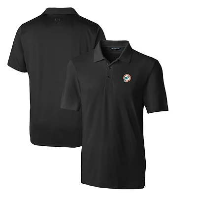 Men's Cutter & Buck Black Miami Dolphins Throwback Logo Big Tall Forge Stretch Polo