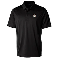Polo extensible texturé Prospect noir à logo rétro des Dolphins de Miami pour homme Cutter & Buck