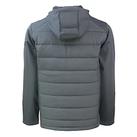 Sweat à capuche zippé entièrement recyclé en softshell hybride Evoke gris Miami Dolphins pour homme, coupeur et buck, grande taille
