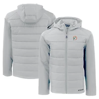 Veste à capuche entièrement zippée et recyclée en softshell hybride Evoke pour homme, gris, des Miami Dolphins