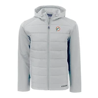 Veste à capuche entièrement zippée et recyclée en softshell hybride Evoke pour homme, gris, des Miami Dolphins