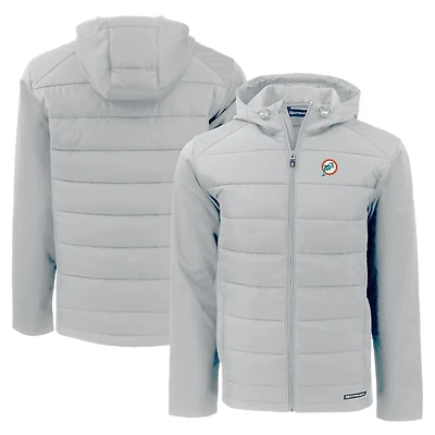 Veste à capuche entièrement zippée et recyclée en softshell hybride Evoke pour homme, gris, des Miami Dolphins