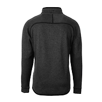 Men's Cutter & Buck Heather Charcoal Miami Dolphins Mainsail Sweater-Knit Big Tall Half-Zip Pullover Jacket