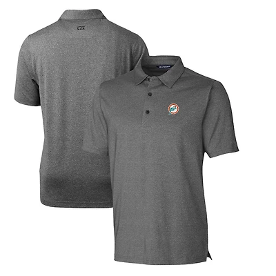 Polo extensible chiné à logo rétro des Dolphins de Miami pour homme, Cutter & Buck, couleur anthracite