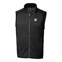 Gilet en tricot zippé avec logo rétro des Dolphins de Miami pour homme, Cutter & Buck, couleur anthracite chiné