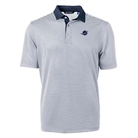 Men's Cutter & Buck Navy/White Miami Dolphins Big Tall Virtue Eco Pique Micro Stripe Recycled Polo