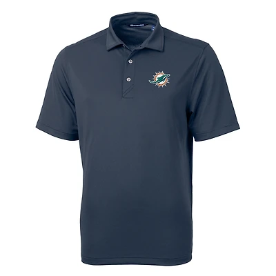 Men's Cutter & Buck Navy Miami Dolphins Big Tall Virtue Eco Pique Recycled Polo