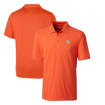 Men's Cutter & Buck Orange Miami Dolphins Throwback Logo Big Tall Forge Stretch Polo