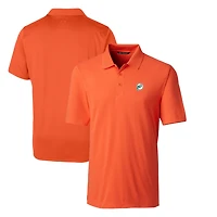 Men's Cutter & Buck Orange Miami Dolphins Throwback Logo Big Tall Forge Stretch Polo