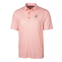 Men's Cutter & Buck Orange Miami Dolphins Throwback Logo Pike Double Dot Print Stretch Polo