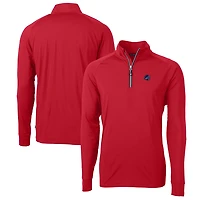 Men's Cutter & Buck Red Miami Dolphins Big Tall Adapt Eco Knit Stretch Recycled Quarter-Zip Pullover Top